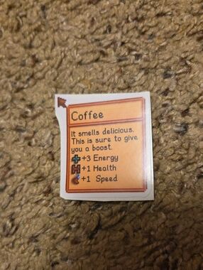 Stardew Valley Coffee Sticker - Cozy Farm Game